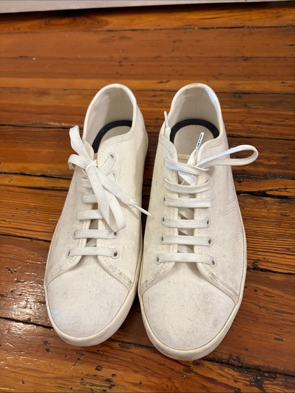 Rag & Bone White Canvas Sneakers